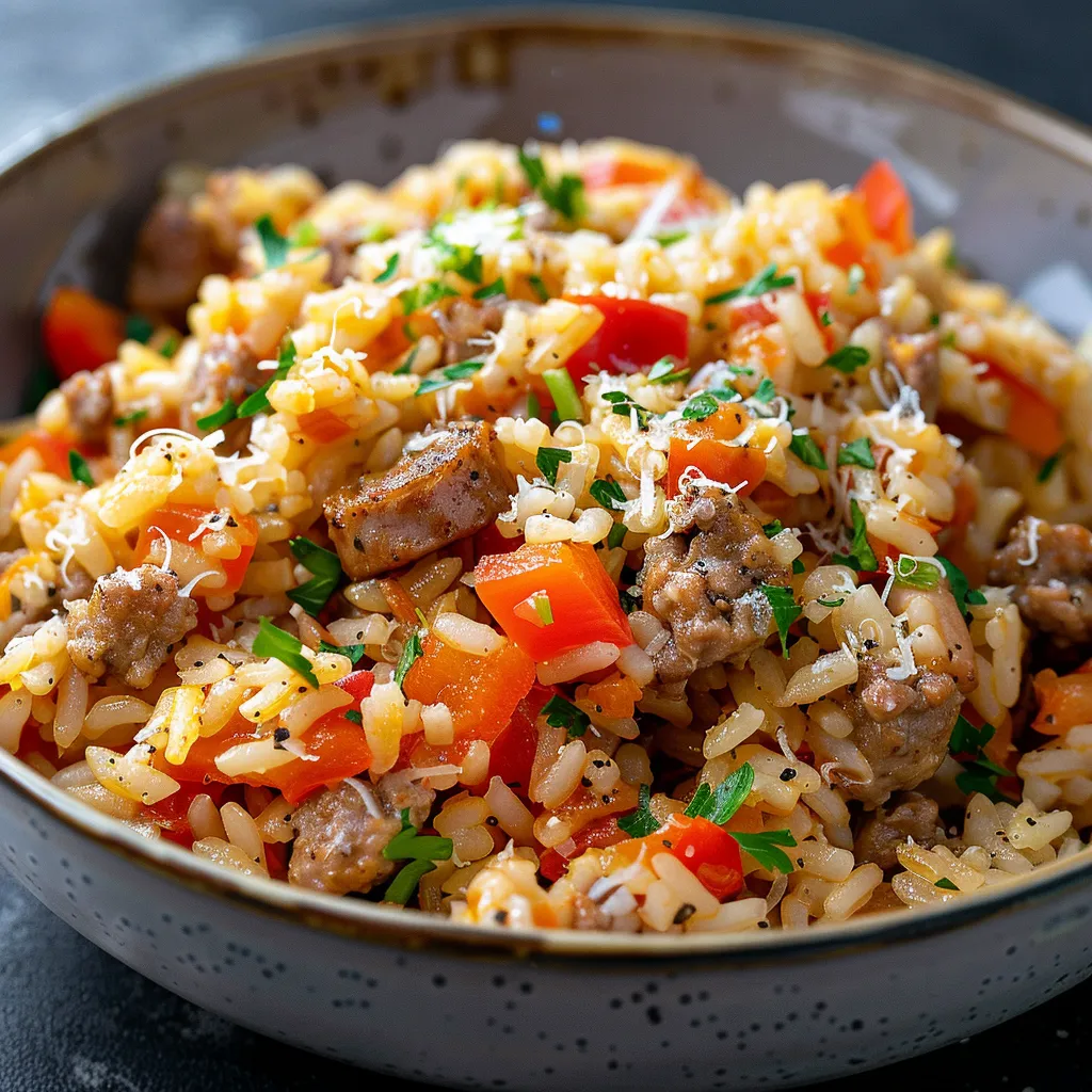 Riz one pot saucisse fenouil