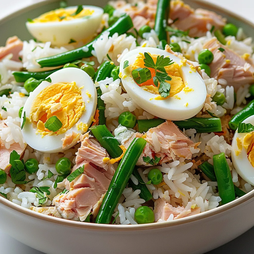 Salade de riz thon œufs