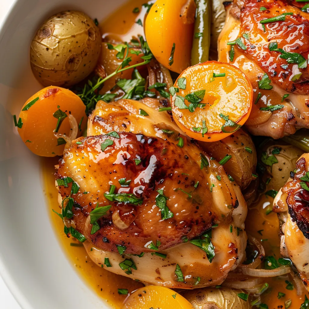 Délicieux poulet abricots gingembre