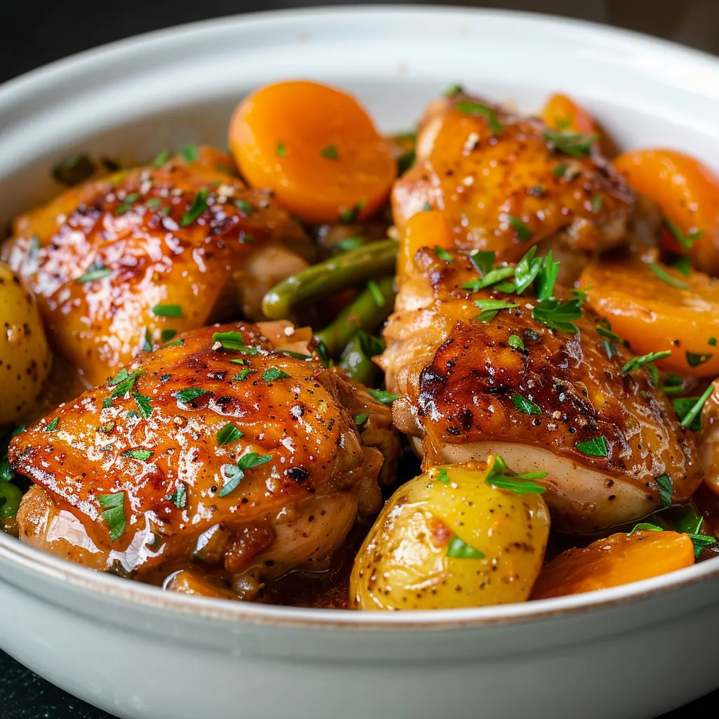 Poulet tendre aux abricots et gingembre parfumé