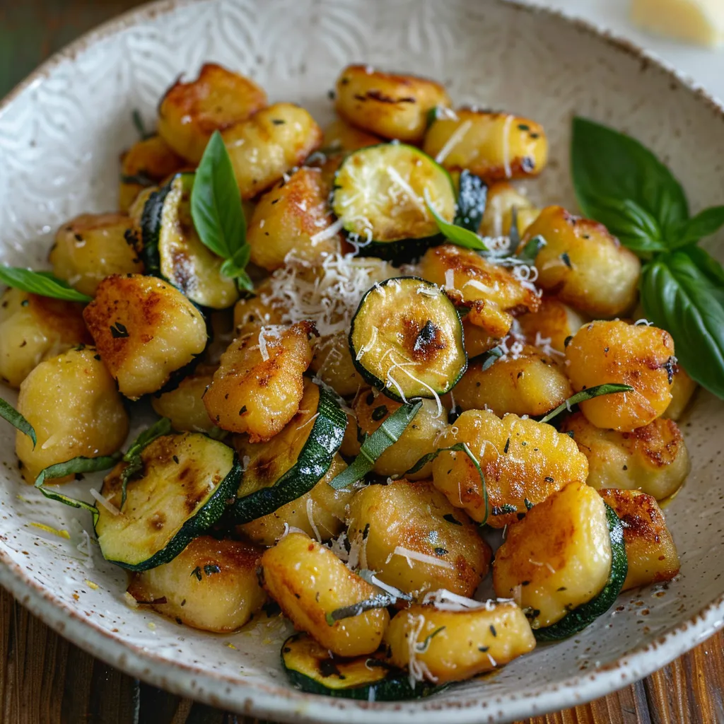 Poêlée gnocchis courgettes parmesan