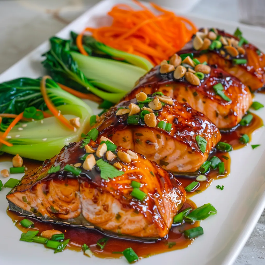 Saumon au gingembre et légumes