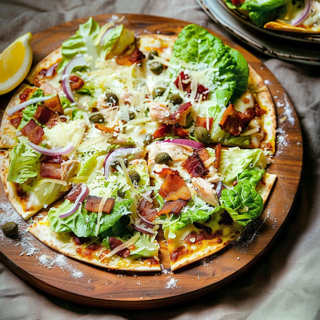 Pizza César avec poulet