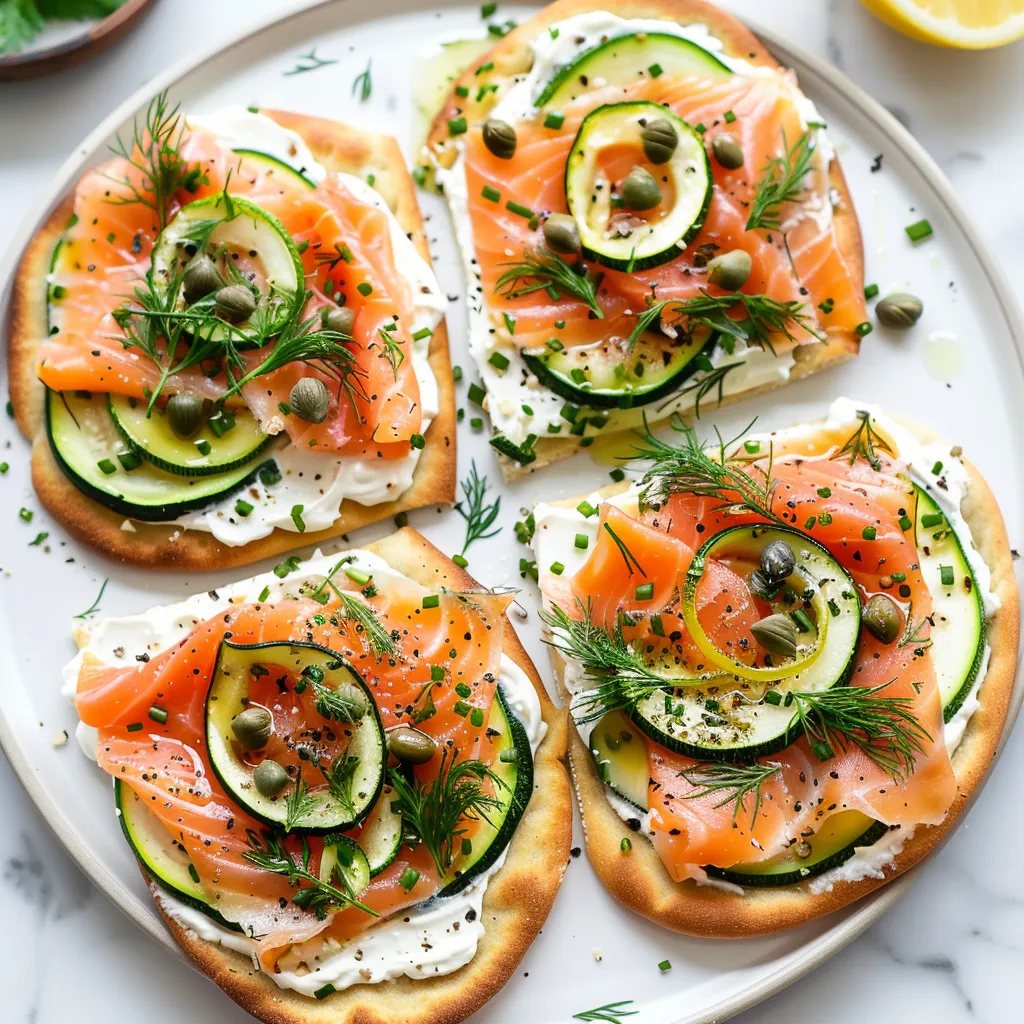 Délicieuse pizza courgette et saumon fumé
