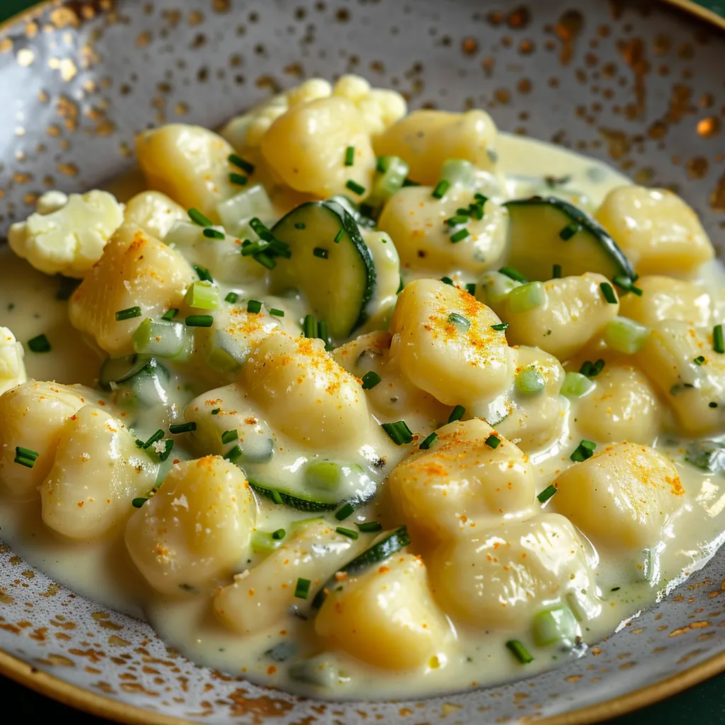 Gnocchis fromage courgettes chou