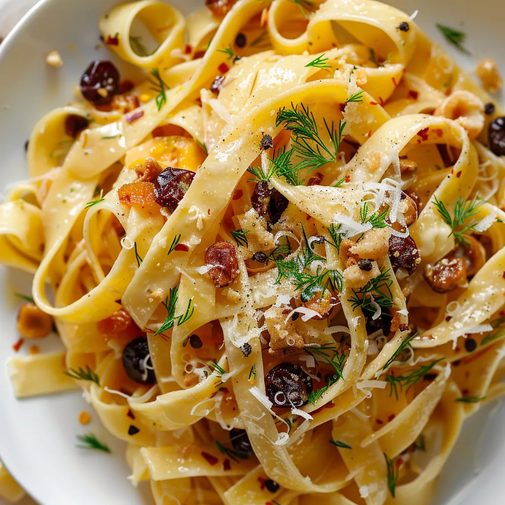 Tagliatelles au fenouil raisins