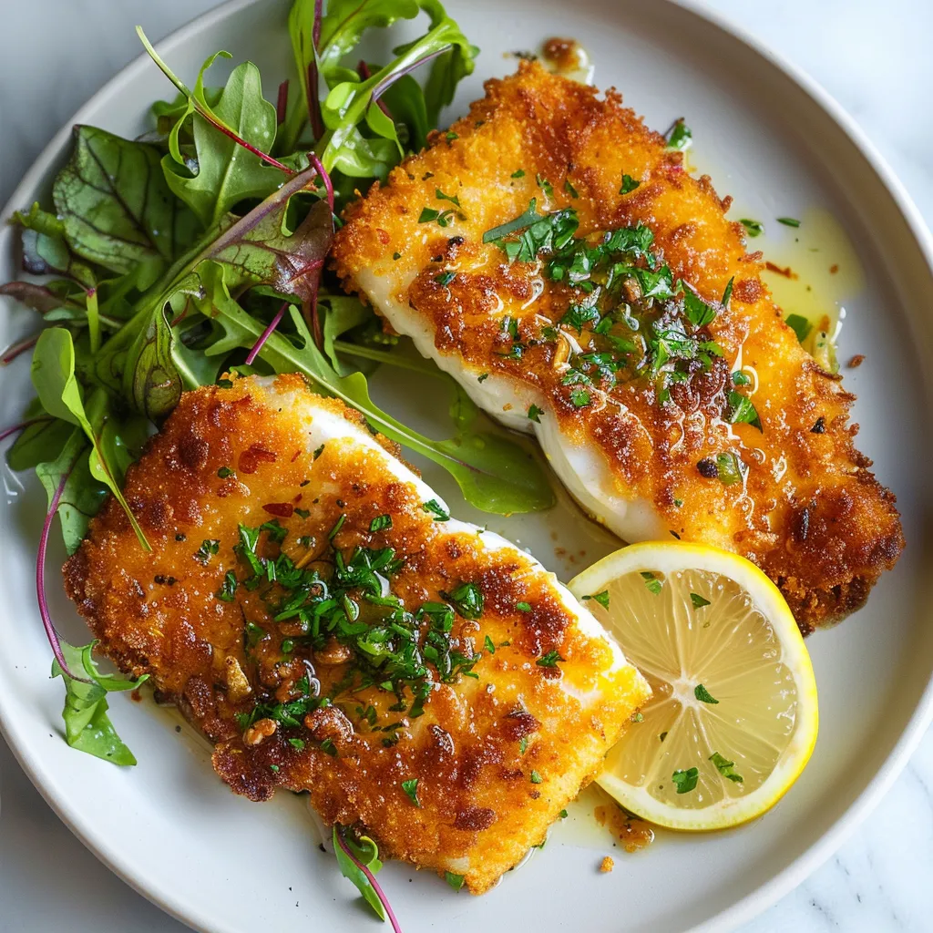 Filets croquants avec beurre aux herbes