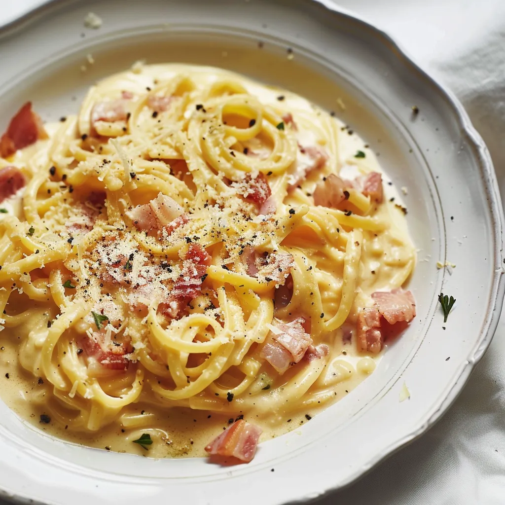 Pâtes carbonara authentiques et délicieuses