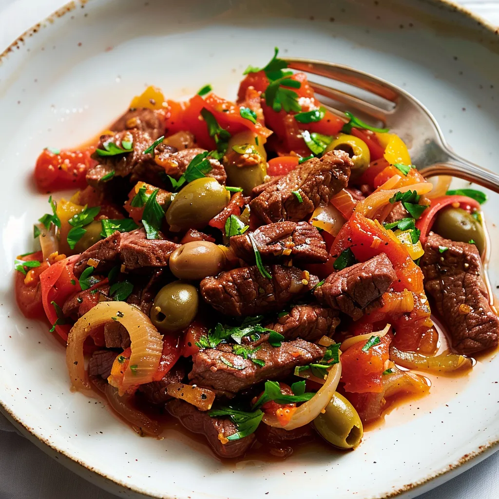 Boeuf sauté olives tomates