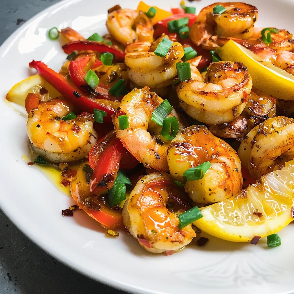 Sauté crevettes citron brûlé