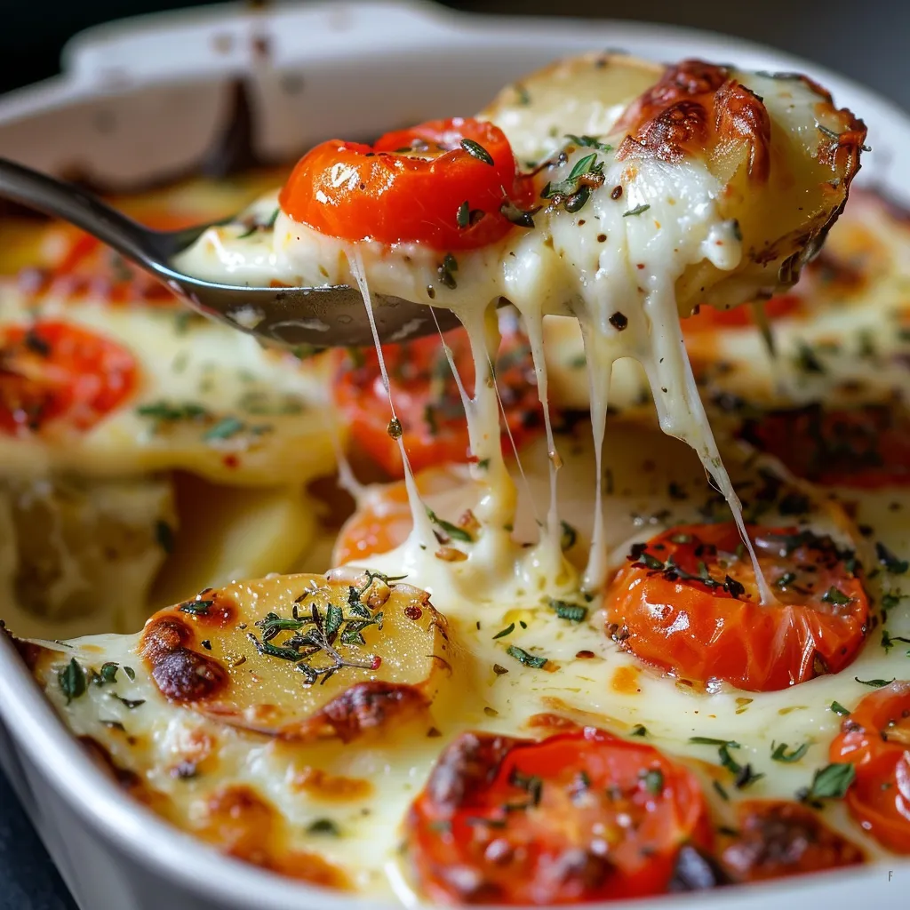 Délicieux gratin aux pommes de terre et légumes