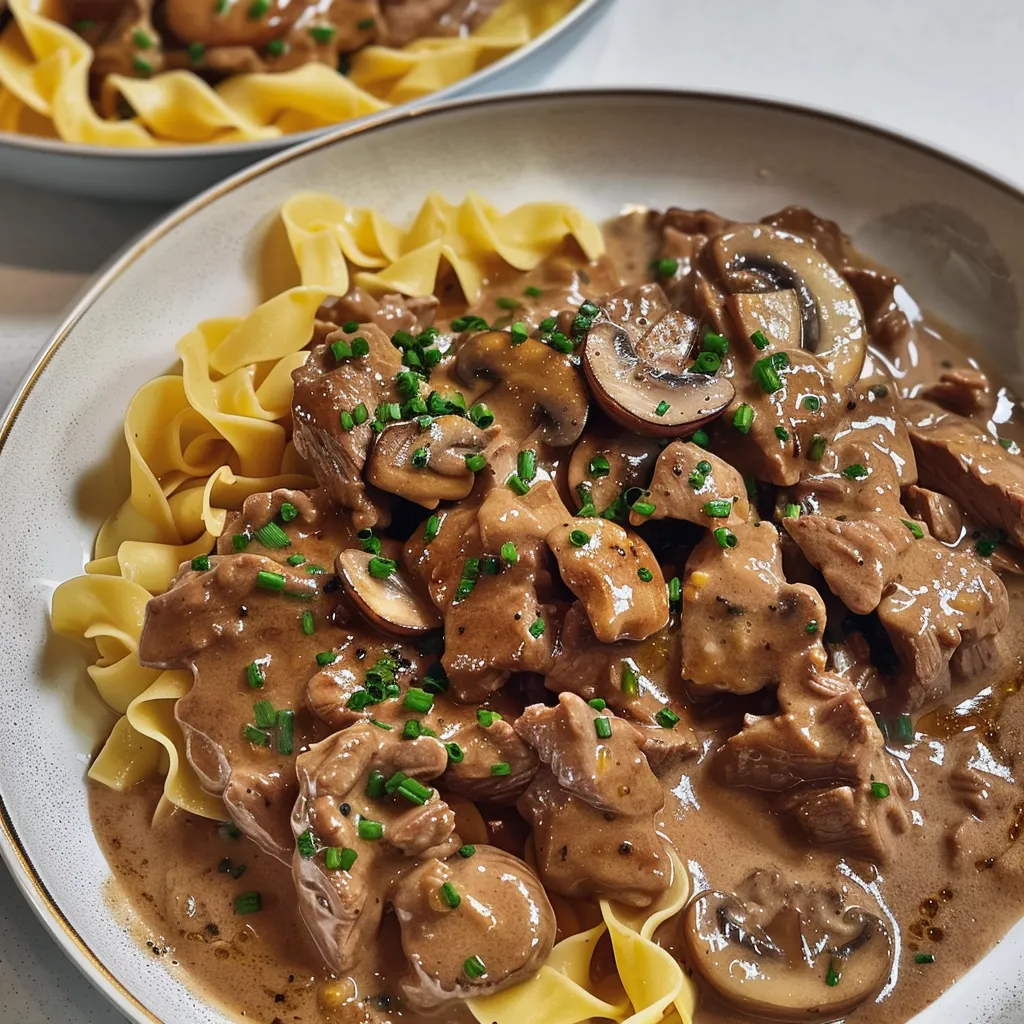 Bœuf Stroganov à l'autocuiseur avec sauce onctueuse