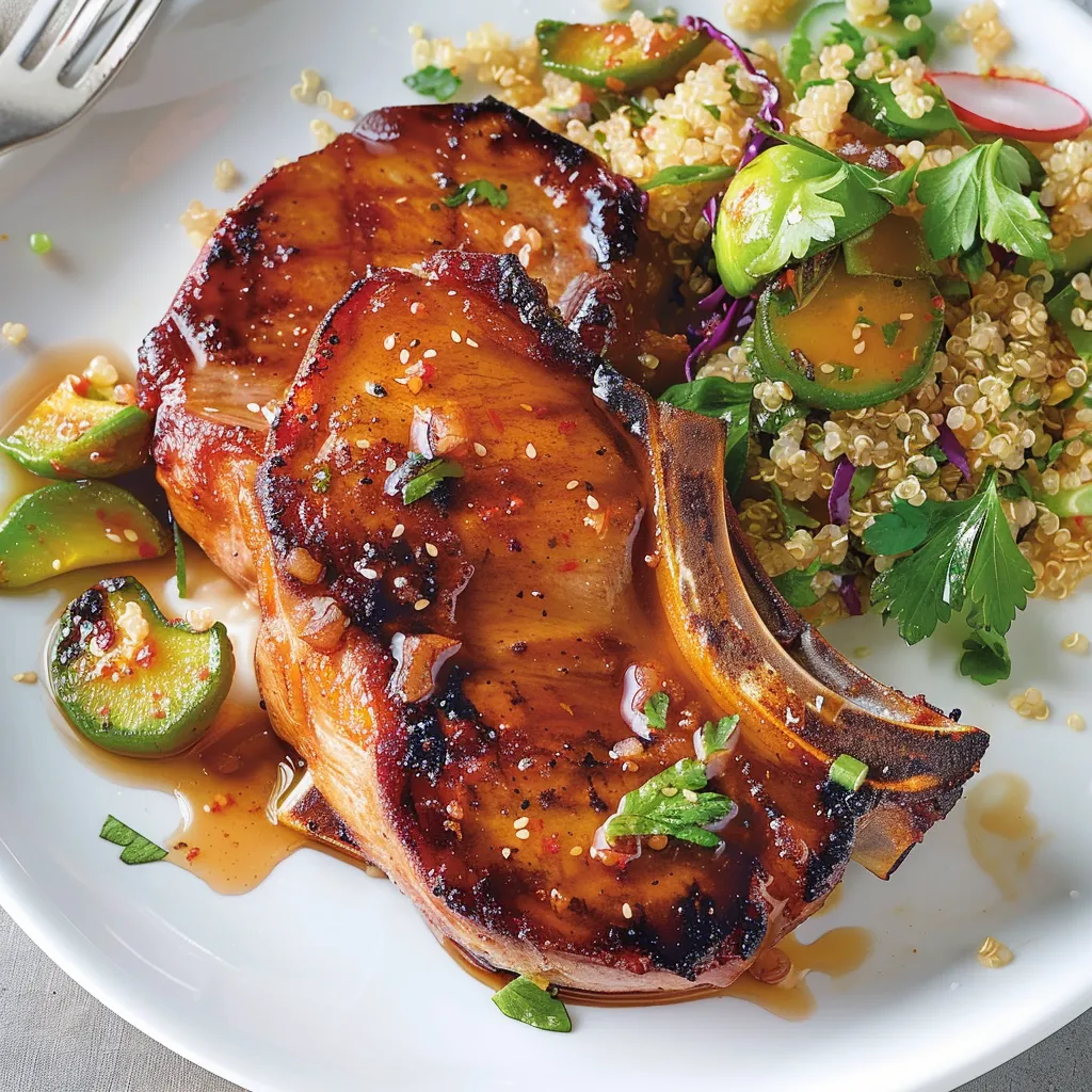 Côtelettes de porc au sirop d’érable et sauce soya