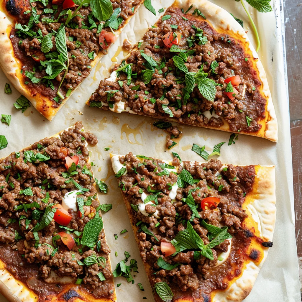 Pizza à la viande hachée façon traditionnelle - Lahmajoun