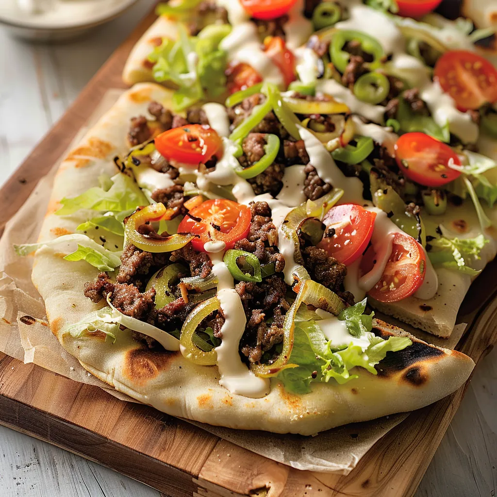Sous-marin au bœuf sur pain naan savoureux