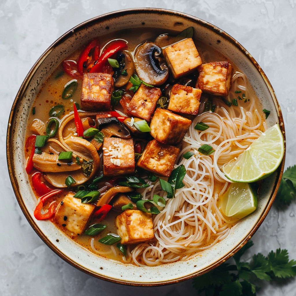 Une soupe-repas miso aux champignons est servie dans un bol.
