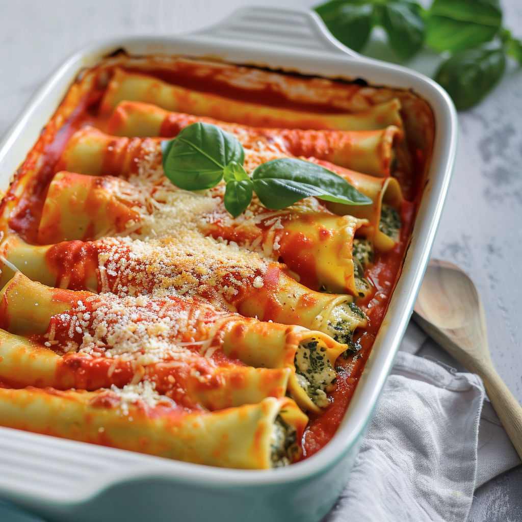 Une recette de lasagna maison dans un plat en verre.