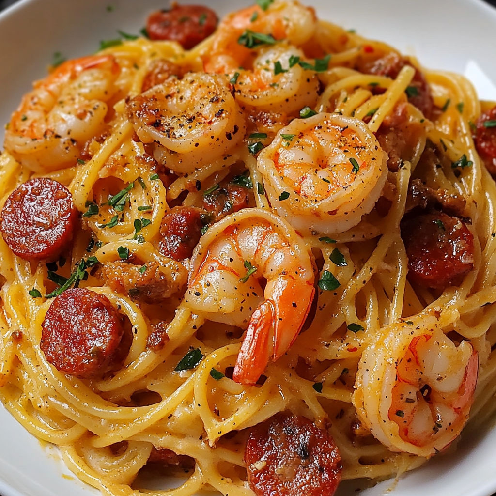 Une plate de Duo Terre-Mer en Sauce Onctueuse, avec des noix de cajou et des tomates.