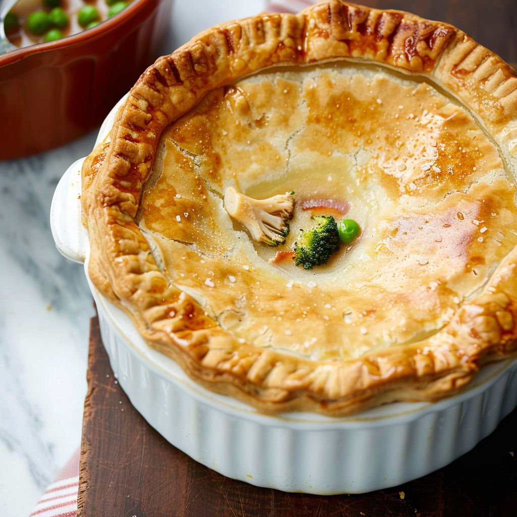 Une tarte au brocoli et aux pommes de terre est servie dans un bol en verre.