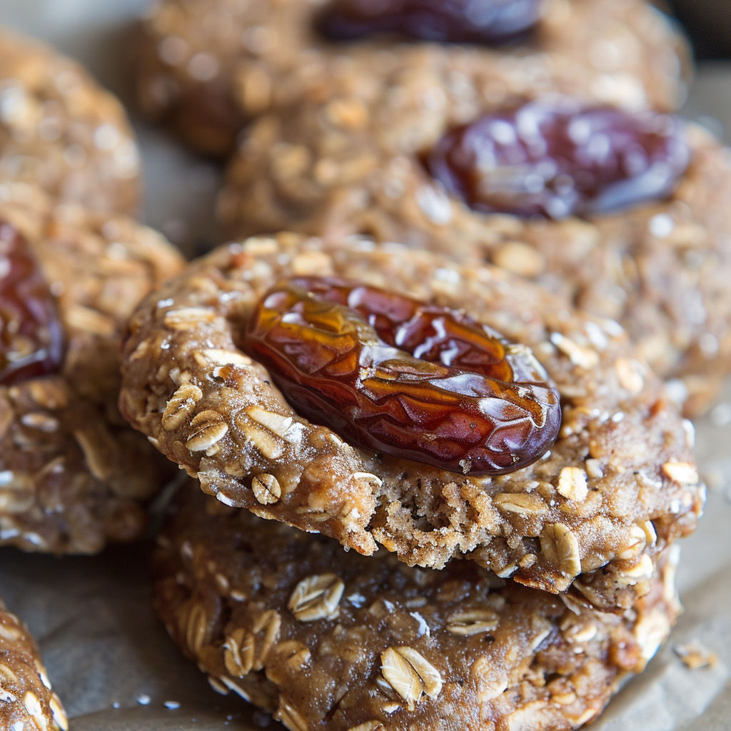 Une collation de biscuits énergétiques aux dattes et beurre d'amandes, parfaits pour un boost naturel.