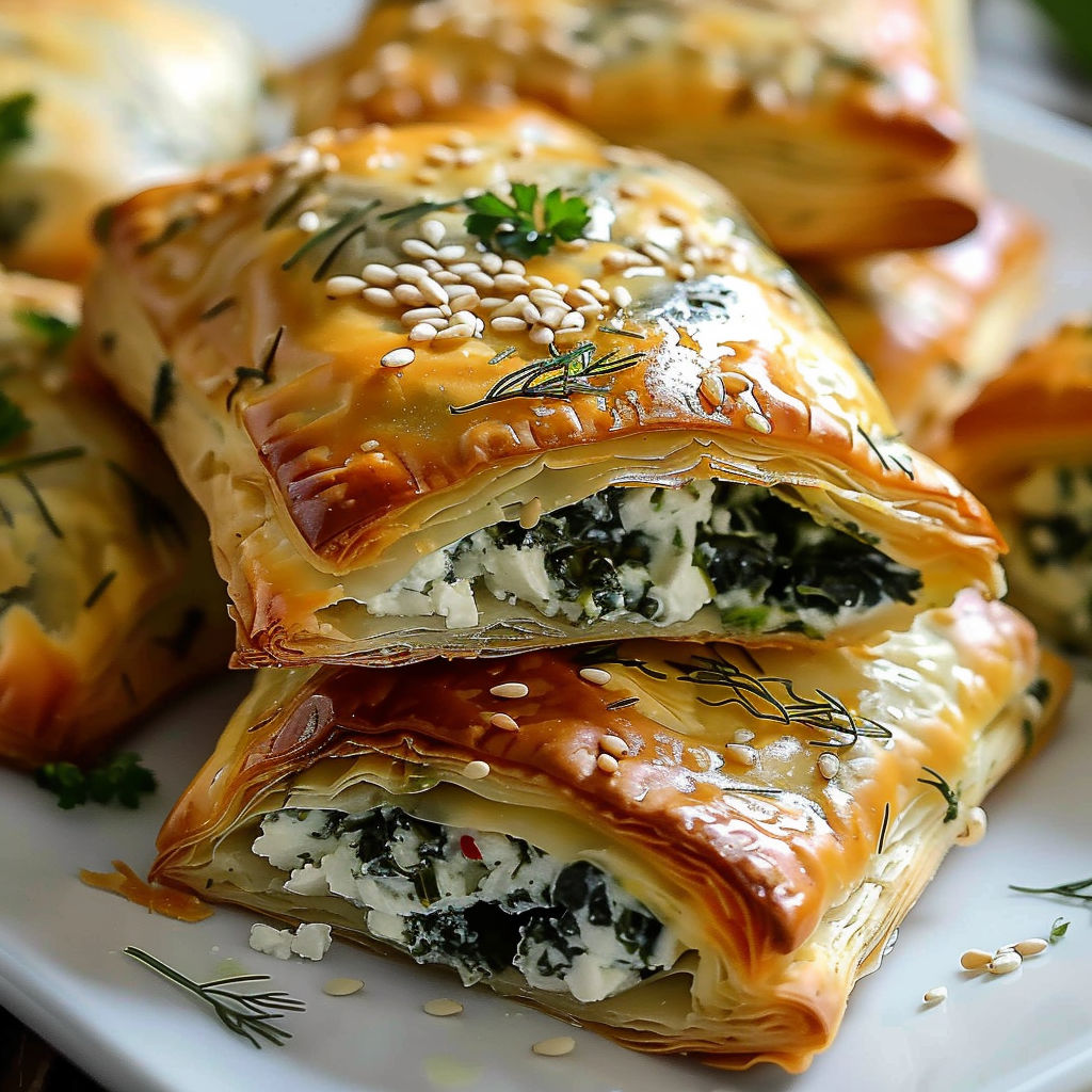 Chaussons Feuilletés Épinards & Feta, une recette savoureuse et délicieuse.