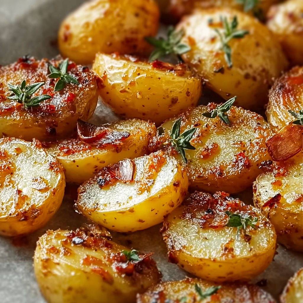 Les pommes de terre grillées avec des herbes et des épices, servent de base pour une salade de pommes de terre croustillantes.