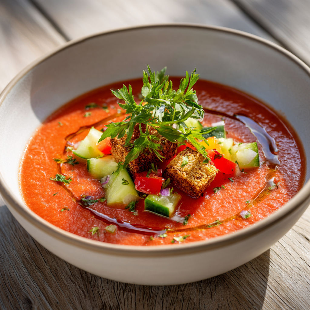 Une soupe épicée avec des légumes et du fromage.