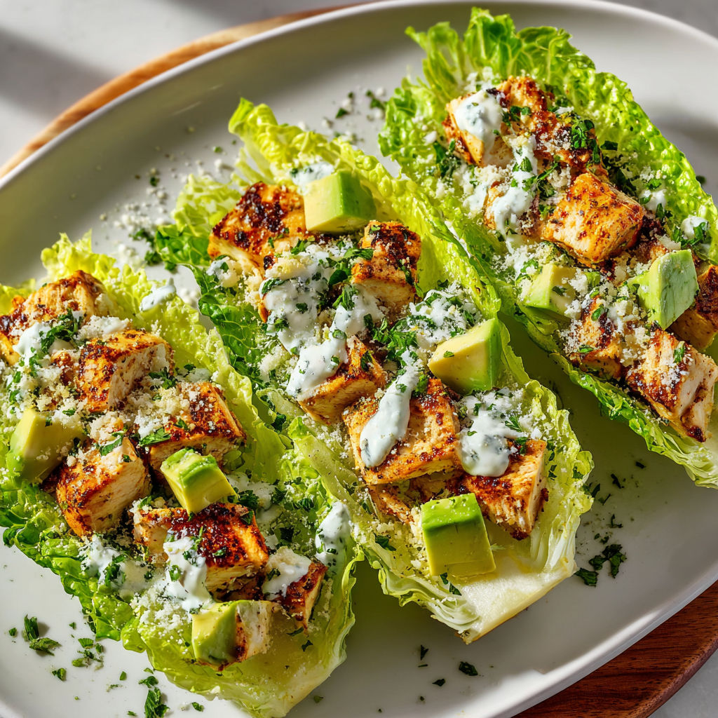 Une salade de laitue avec des légumes grillés et des avocats.