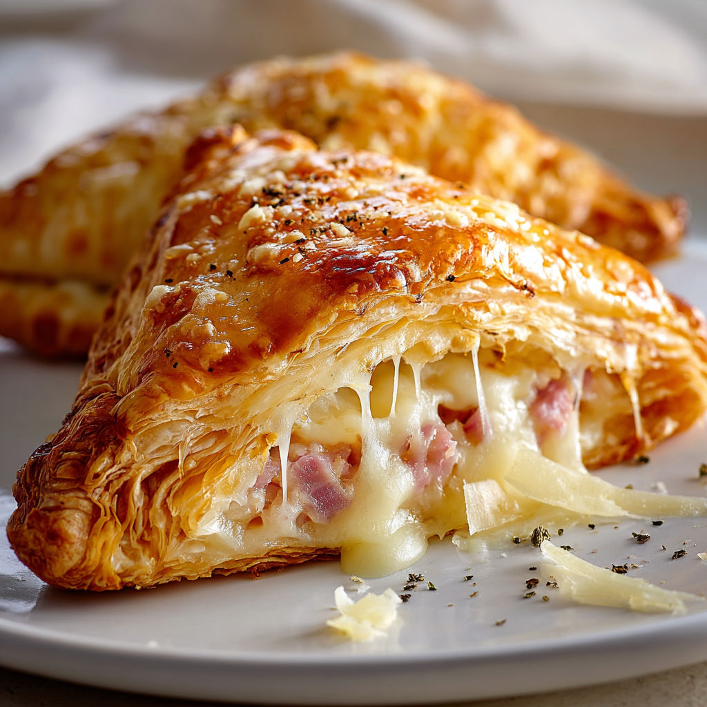 Chaussons au Jambon et Gruyère : Une gourmandise croustillante et fondante.
