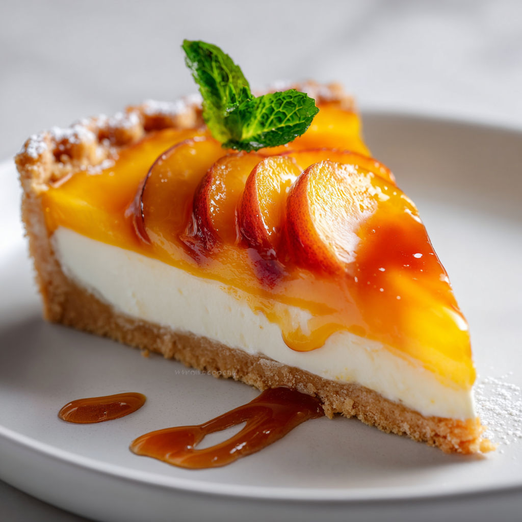 Tarte au mascarpone et à la pêche