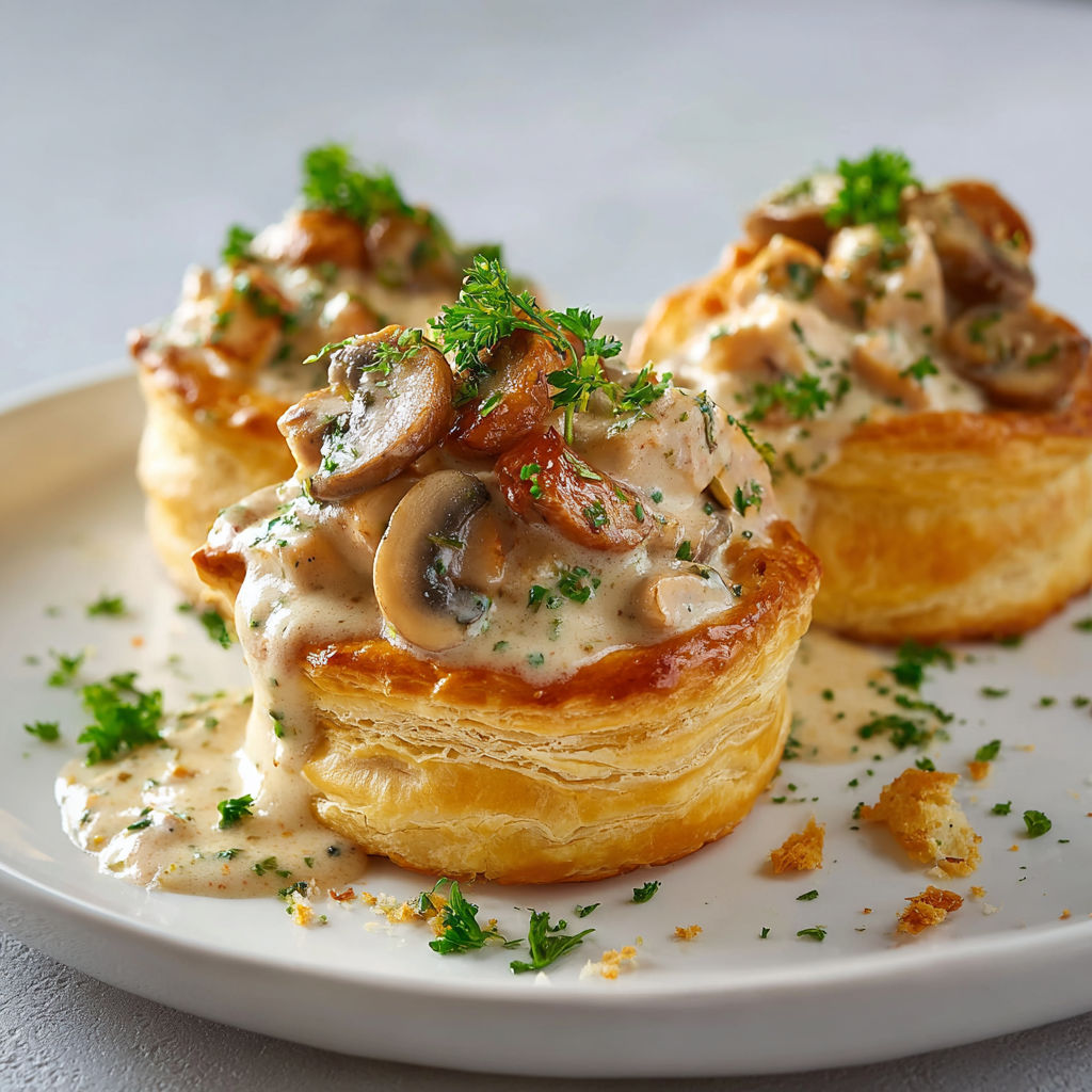 Un petit déjeuner de quiche aux champignons et herbes.
