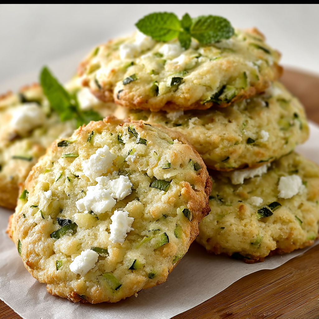 Deserts de pâte à tartes avec des herbes vertes et des lunes de fromage.