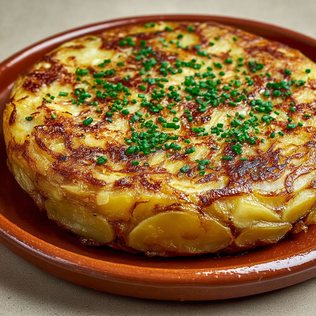 Une tarte aux pommes et aux épinards, servie sur un plateau en céramique.