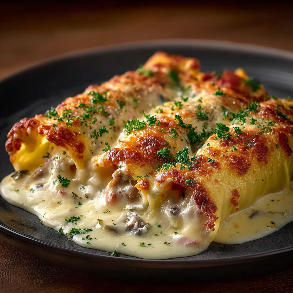 Une recette de lasagna est servie sur un plateau.