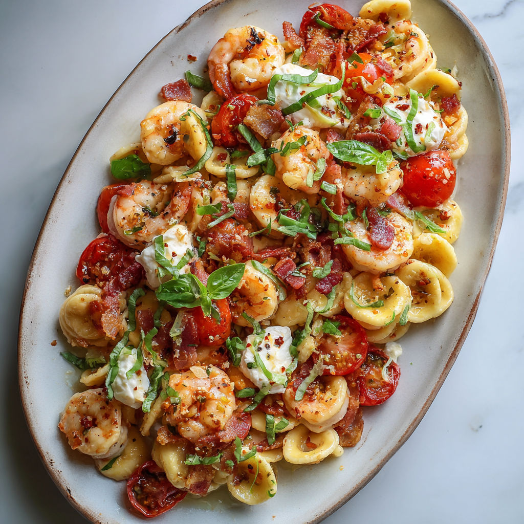 Une recette de salade de crevettes et tomates, servie dans un bol sur une table.