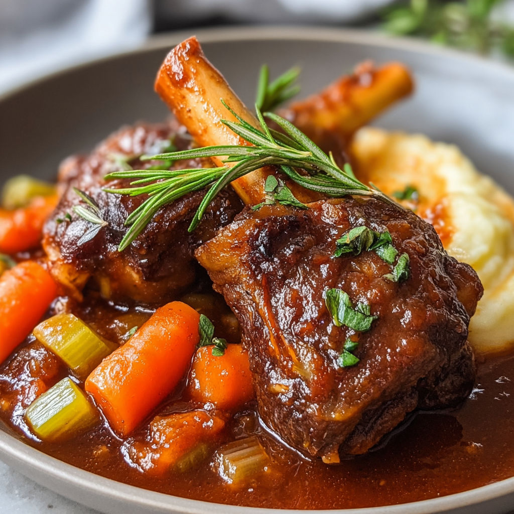 Une viande de boeuf est servie dans une sauce épicée, accompagnée de légumes tels que des carottes et des pommes de terre.