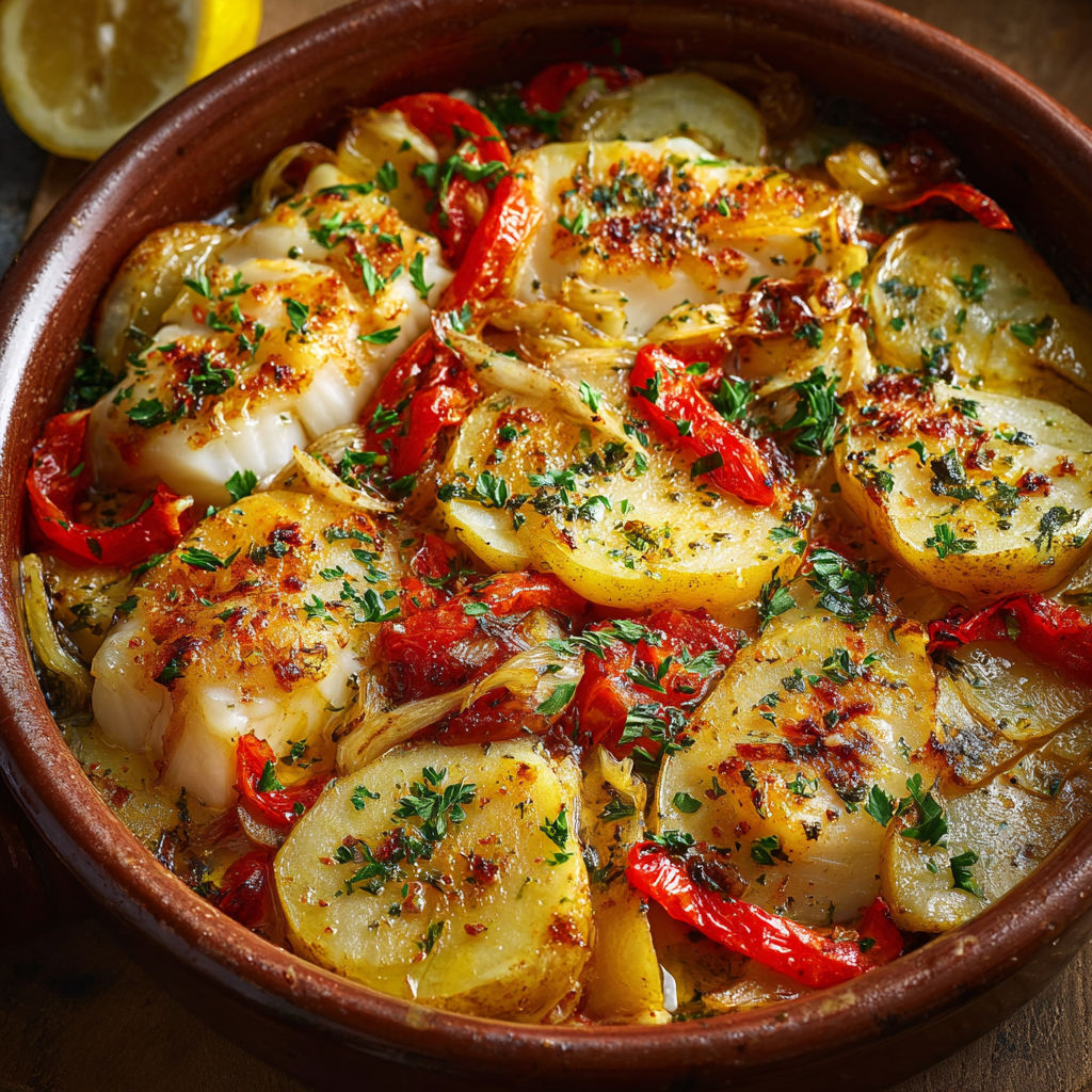 Une recette de poisson et légumes dans un bol.