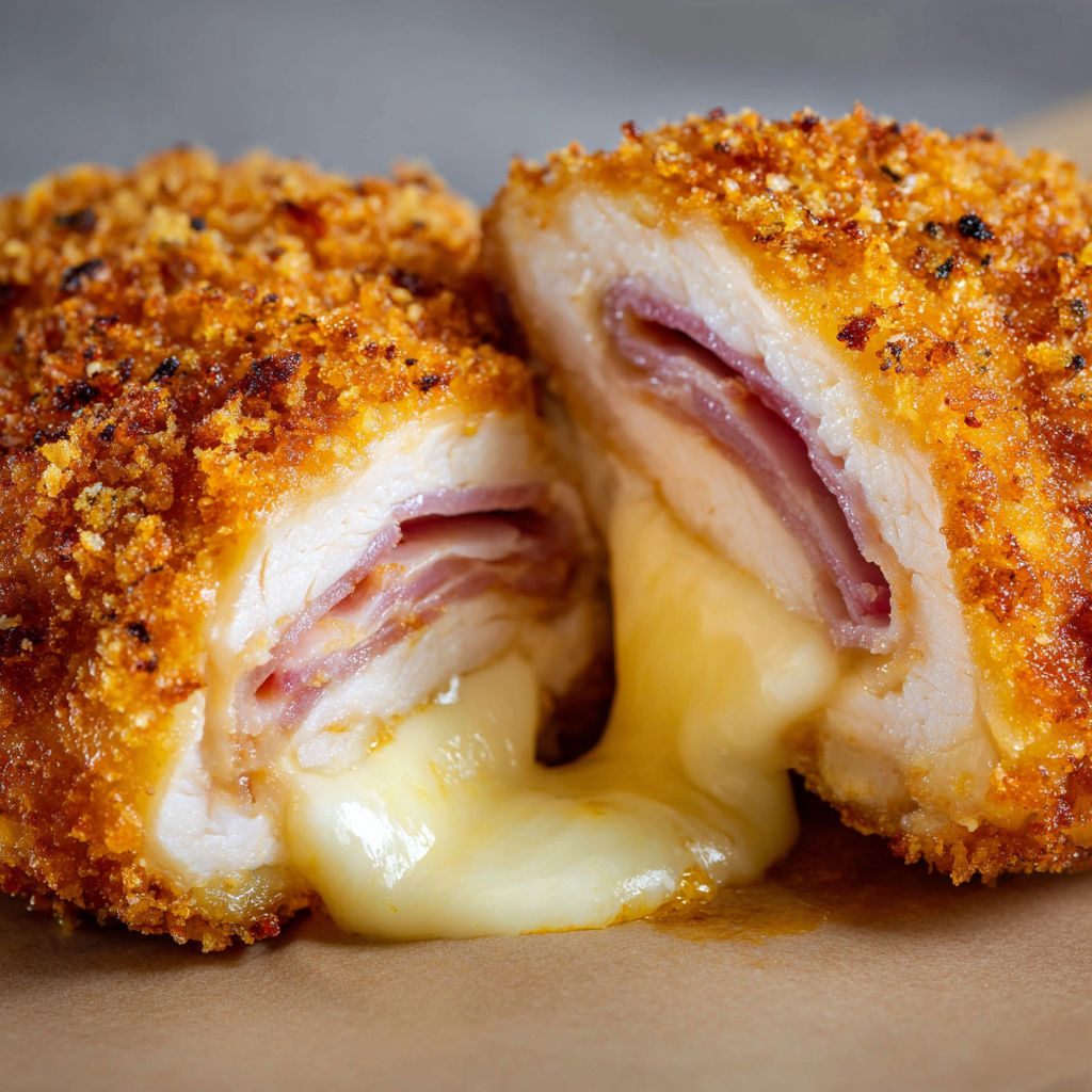 Une pâte de croissant avec du fromage et du jambon.