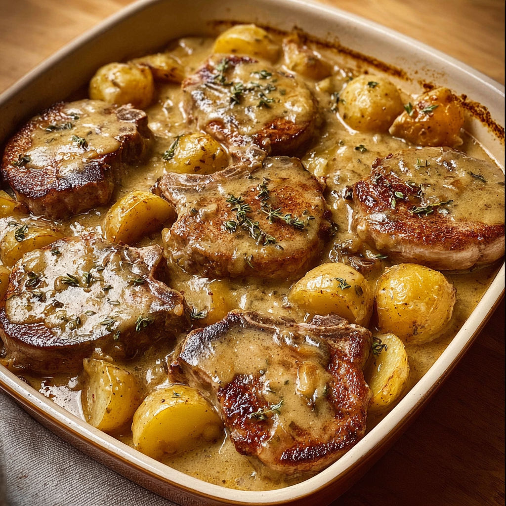 Un plat de viande chaude avec des pommes de terre et des herbes.