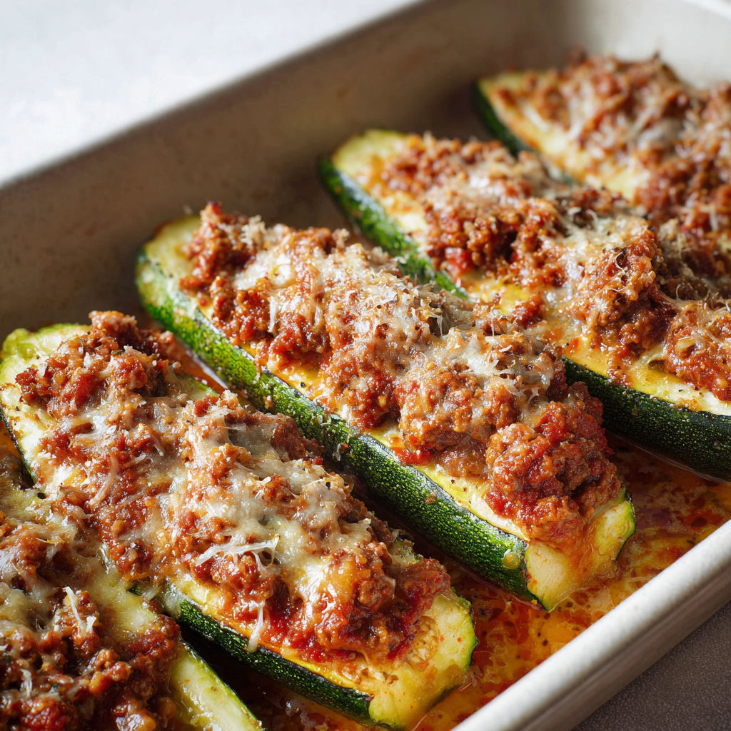 Une recette de zucchini farci avec des sauces et des herbes.