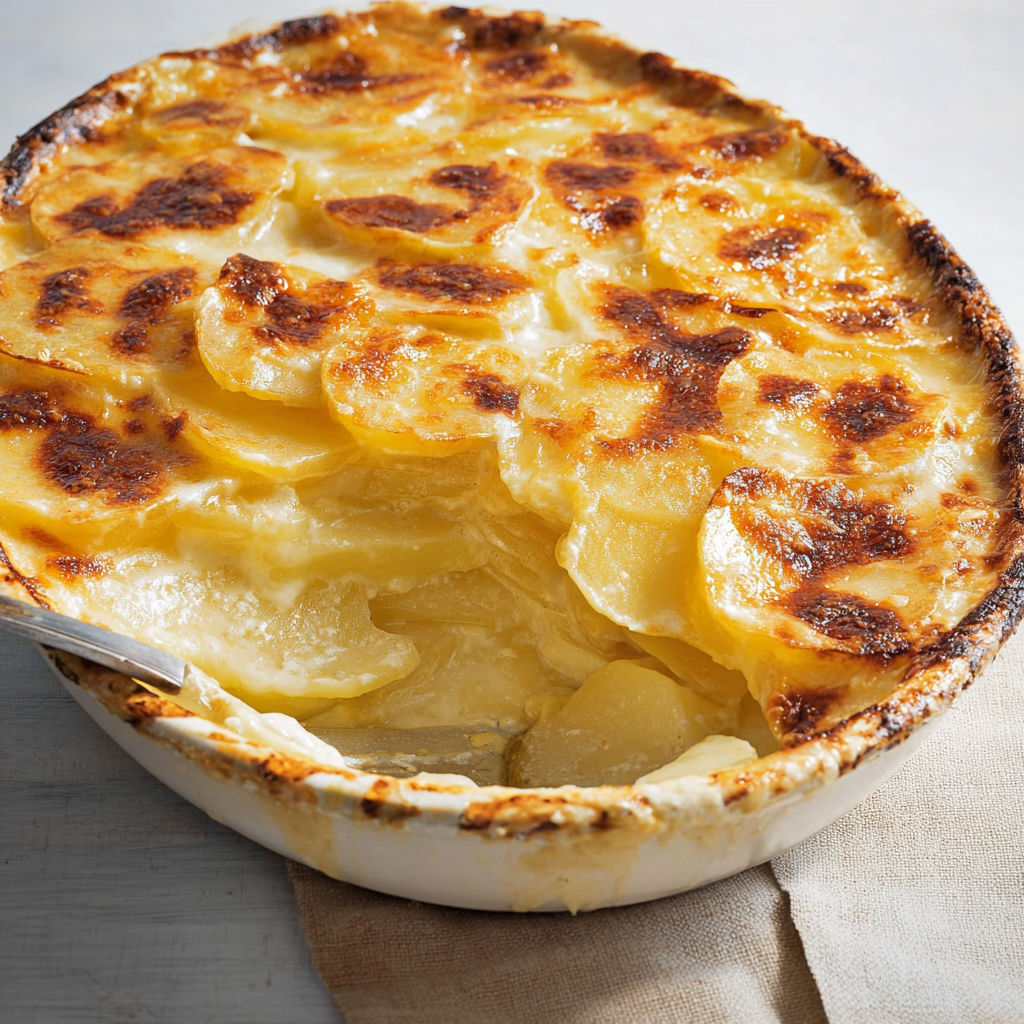 Une tarte aux pommes chaude et croustillante, avec une crème de pommes et des pommes cuites, est servie dans un bol en terre.