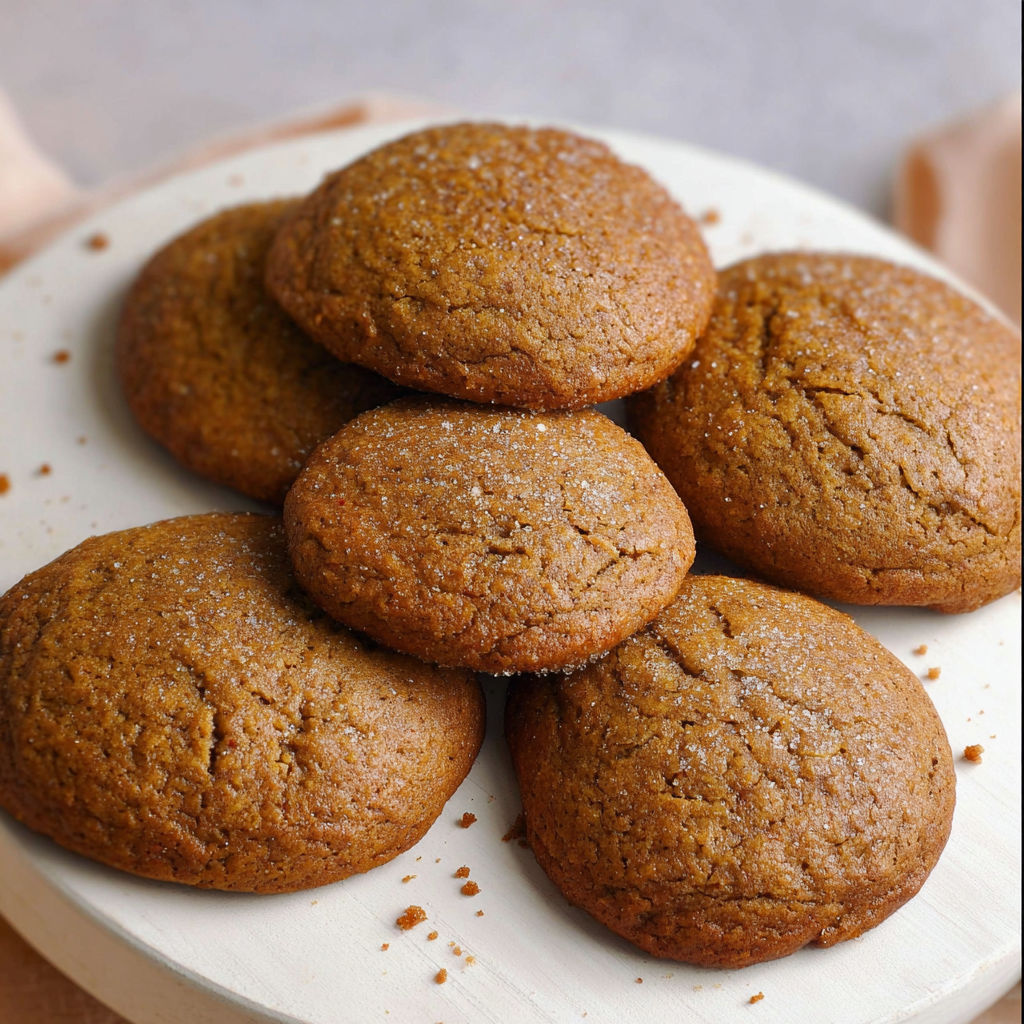 Une pile de biscuits de pumpkin sur une planche de bois.