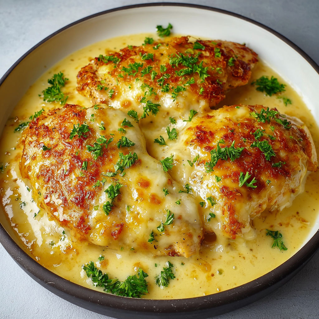 Une recette de poulet en sauce au pesto, avec des herbes fraîches et des légumes, est servie dans un bol.