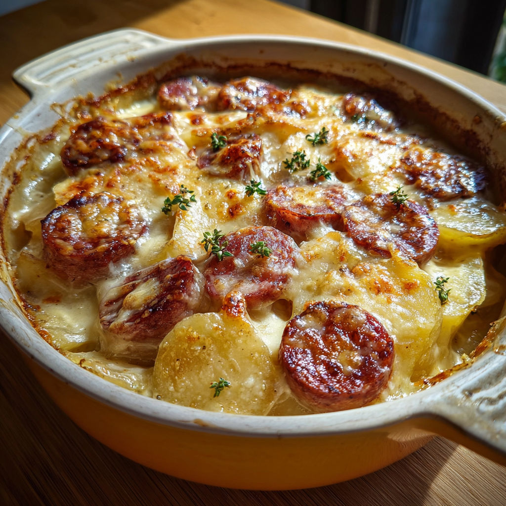 Une recette de Morbiflette de Franche-Comté est servie dans un bol en céramique.