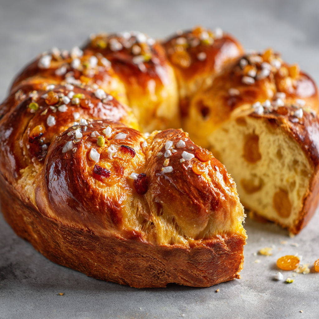 Une portion de pain de seigle avec des graines de cumin et des noix de cajou.
