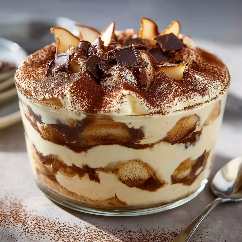 Une tarte aux fruits et chocolat, avec une crème pâtissière et des fruits frais, est servie dans un bol.