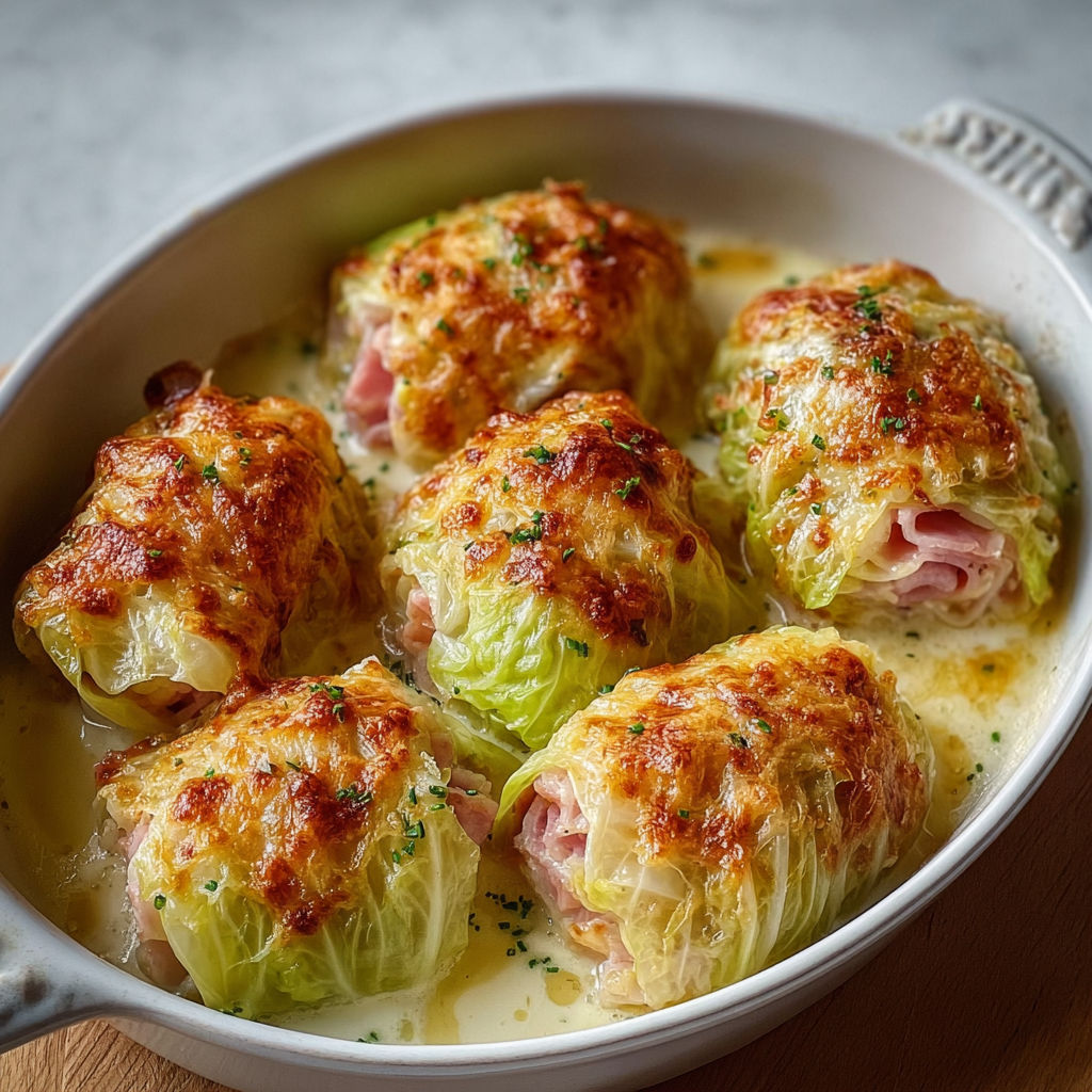 Choux farcis au fromage et au jambon