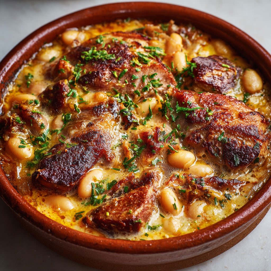 Cassoulet toulousain authentique, mijoté à l’ancienne.