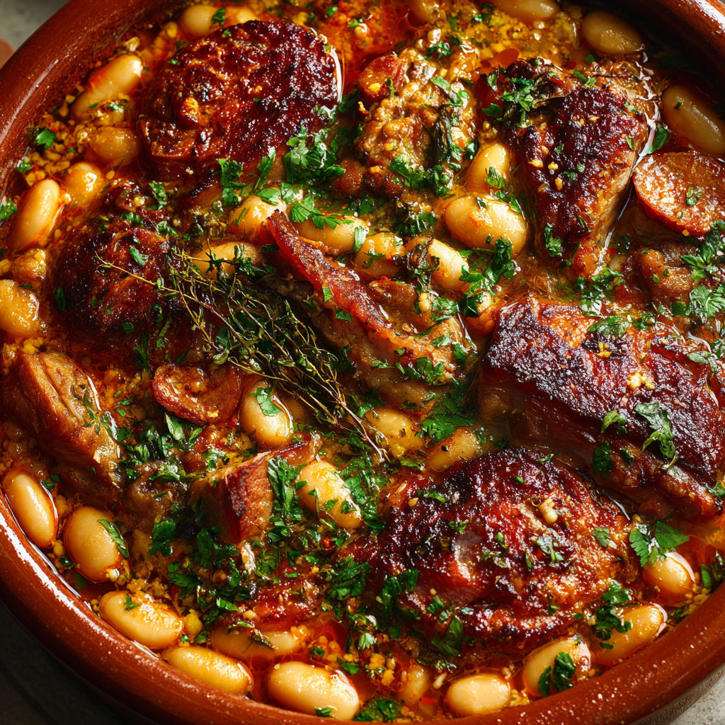 Le vrai goût du terroir : cassoulet maison gratiné et généreux.