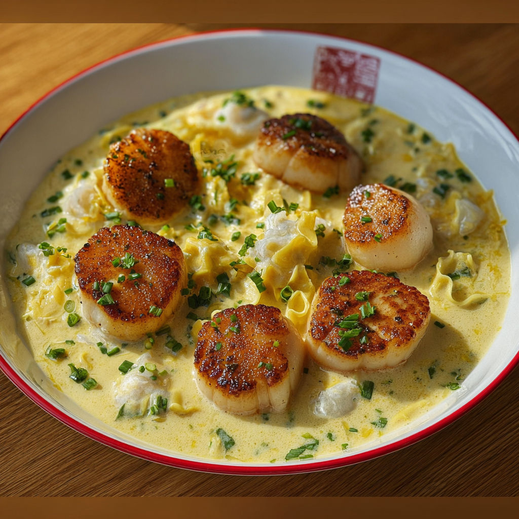 Noix de Saint-Jacques au vin blanc et poireaux
